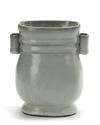A CHINESE GREY-CELADON HU VASE, QING DYNASTY (1644-1912)