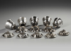 A GROUP OF CHINESE EXPORT SILVER FIVE CUPS AND THREE SAUCERS, 19TH CENTURY