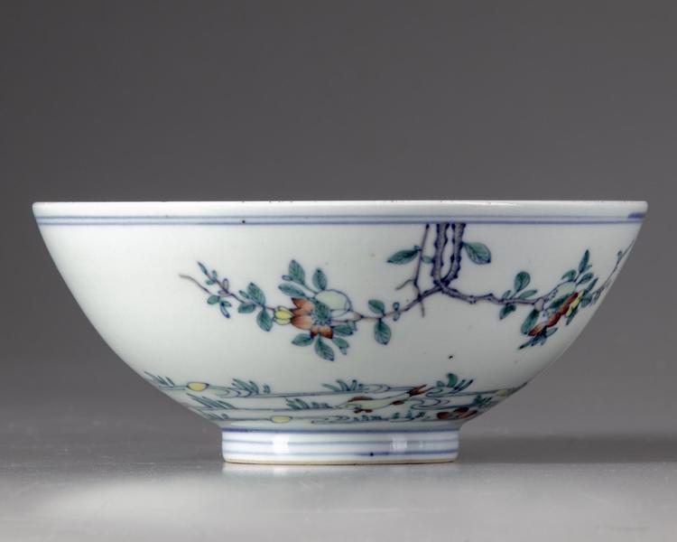 A CHINESE DOUCAI 'FISH' BOWL, 20TH CENTURY