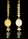 A LARGE PAIR OF GRECO-ROMAN GOLD EARRINGS WITH GARNET AFRICAN HEADS, 2ND CENTURY BC-1ST CENTURY AD