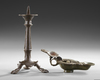 A BRONZE LAMP WITH CANDELABRA, EARLY BYZANTINE, 5TH-6TH CENTURY AD