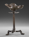 A BRONZE LAMP WITH PANTHER FOOT CANDELABRA, EARLY BYZANTINE,  5TH-6TH CENTURY AD