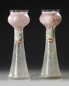 A PAIR OF FRENCH MAT GLASS VASES, 19TH CENTURY