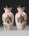 A PAIR OF ROSE OPALINE VASES, FRENCH, 19TH CENTURY