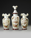 A SET OF THREE OPALINE VASES, FRANCE, 19TH CENTURY
