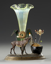 A FRENCH OPALINE/URANIUM GLASS CENTERPIECE, 19TH CENTURY