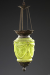 A LANTERN/HANGING LAMP OF FROSTED GLASS, EARLY 19TH CENTURY