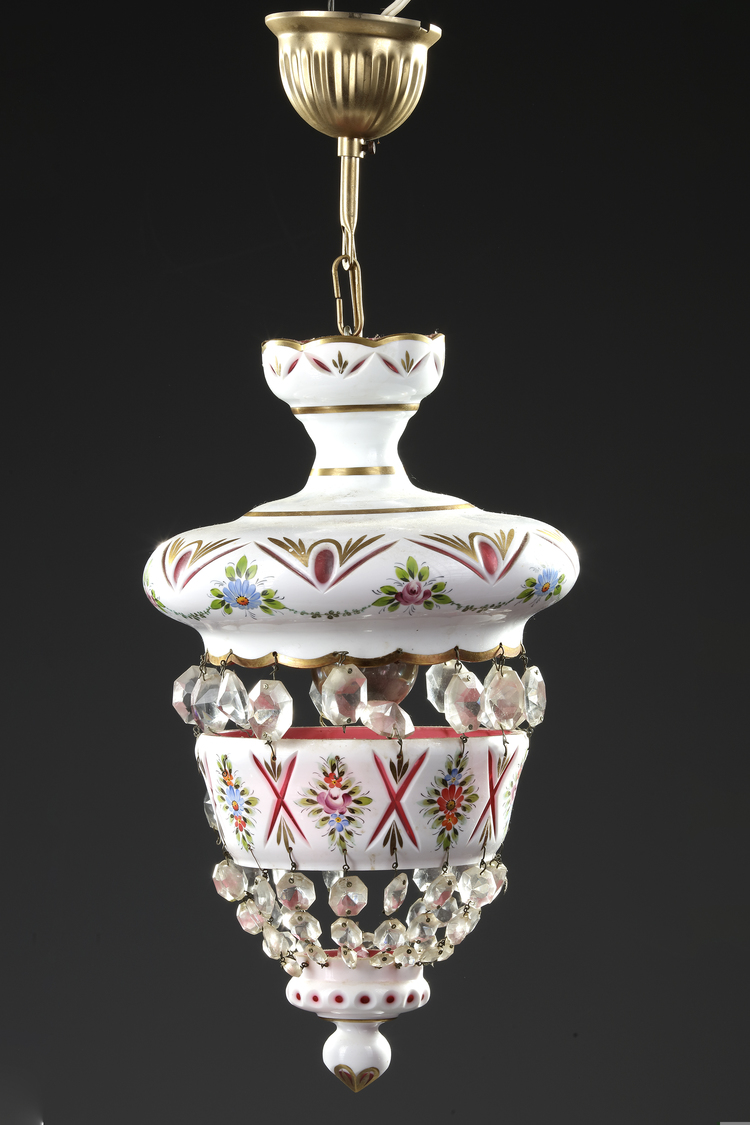 A BOHEMIAN ELECTRIC HANGING LAMP, EARLY 20TH CENTURY