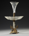 AN EPERGNE CENTERPIECE WITH A BRONZE FOOT, FRANCE, EMPIRE, EARLY 19TH CENTURY