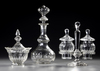 A SET OF FRENCH CUT GLASS AND HAND CARVED CRYSTAL,  MID 19TH CENTURY