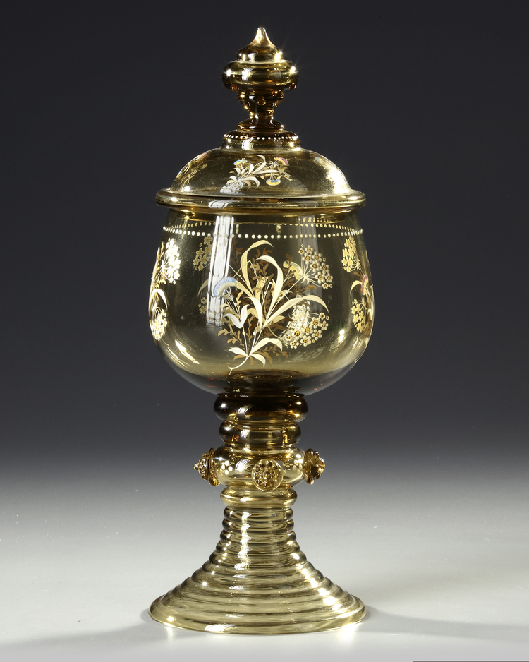 A BOHEMIAN GOBLET MOSER, 1880