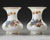 TWO IMPORTANT TINY HAND PAINTED OPALINE BACCARAT VASES, MID 19TH CENTURY