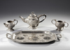 AN INDIAN SILVER PLATED TEA SET, CIRCA 1900