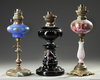 THREE FRENCH OIL LAMPS, CIRCA 1880