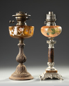 TWO FRENCH OIL LAMPS, CIRCA 1880