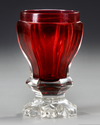 A BOHEMIAN RUBY CUT GLASS GOBLET, CIRCA 1860