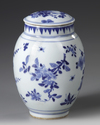 A CHINESE BLUE AND WHITE JAR AND COVER, QING DYNASTY (1644–1911)