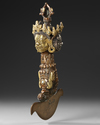 A BRONZE BUDDHIST PHURBA, POSSIBLY NEPALESE, EARLY 20TH CENTURY