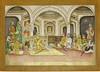 DURBAR OF BHARPUR SINGH, RAJAH OF NABHA (R. 1847-63), ENTHRONED WITH ATTENDANTS AFTER THE UMBALLA DURBAR OF 1860