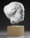 A MARBLE FEMALE HEAD, 17TH-18TH CENTURY