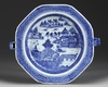 A CHINESE BLUE AND WHITE OCTAGONAL DISH, 18TH CENTURY