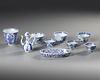 A GROUP OF NINE CHINESE BLUE AND WHITE OBJECTS,18TH CENTURY