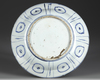 A CHINESE BLUE AND WHITE 'BIRDS' 'KRAAK PORCELAIN' DISH, WANLI PERIOD (1572-1620)