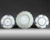 THREE JAPANESE BLUE AND WHITE DISHES, 17TH CENTURY