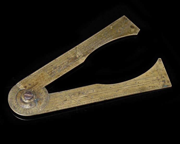 A RARE PERSIAN GUNNER’S CALIPER PRODUCED FOR THE PERSIAN ARMY,  DATED 1154 AH/1741-42 AD