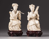 Two ivory carvings of a lady