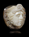 A LARGE CAMEO OF MEDUSA OF EXTRAORDINARY SIZE AND PROPORTIONS, 1ST-2ND CENTURY AD