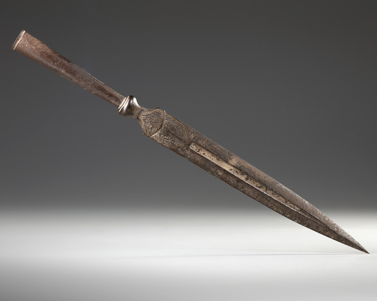 A QAJAR STEEL SWORD WITH GOLD INLAY, PERSIA EARLY 19TH CENTURY