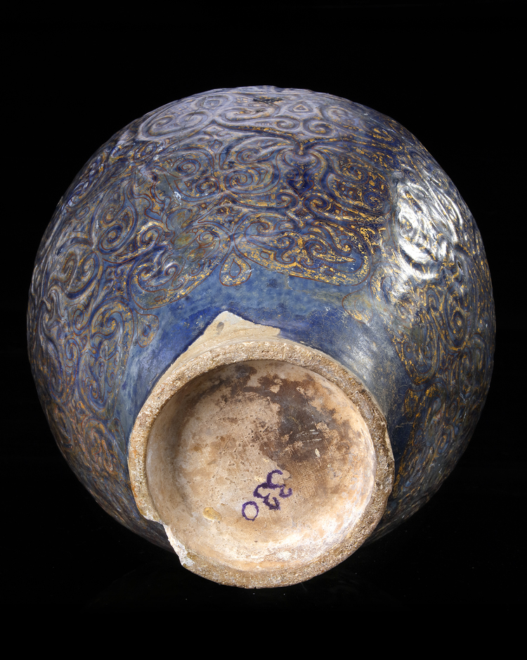 A Monumental Lajvardina Pottery Jug Ilkhanid Persia 13th Century