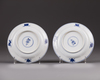 A pair of Chinese blue and white 'dragon' dishes