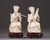 Two ivory carvings of a lady