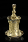 AN OTTOMAN GILT BRONZE CANDLESTICK, LATE 15TH CENTURY