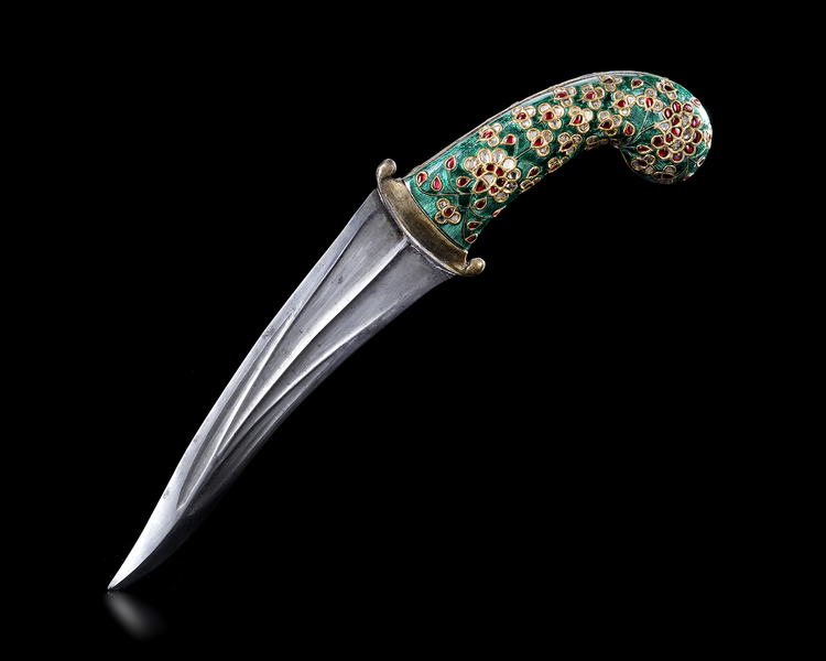 A MUGHAL GEM-SET DAGGER (KHANJAR), INDIA, 18TH CENTURY