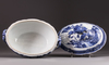 A Chinese blue and white tureen, cover, and stand