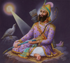 GURU GOBIND SINGH SEATED HOLDING A SWORD BY MOHINDER SINGH, INDIA, 2ND HALF OF THE 20TH CENTURY