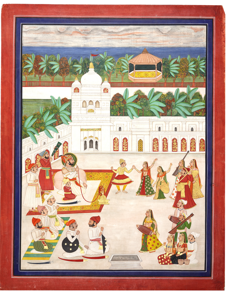 MAHARANA JAGAT SINGH II OF UDAIPUR WATCHING A DANCE MEWAR, 19TH CENTURY