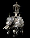 TWO EBONY WOODEN CARVED ELEPHANTS, 20TH CENTURY