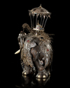 TWO EBONY WOODEN CARVED ELEPHANTS, 20TH CENTURY