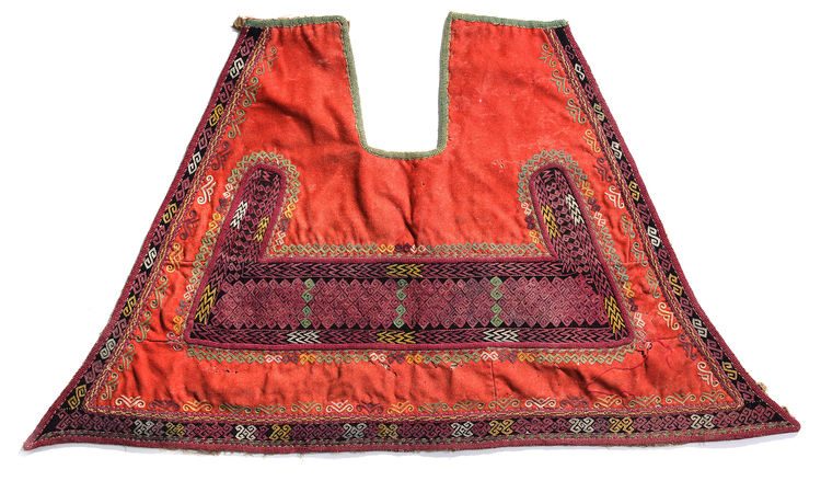 A LAKAI EMBROIDERED SADDLE COVER, 19TH CENTURY
