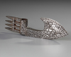 A SILVER INLAID METAL AXE HEAD, 20TH CENTURY