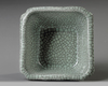 A CHINESE GEYAO SQUARE BRUSH WASHER, QING DYNASTY (1644-1912)