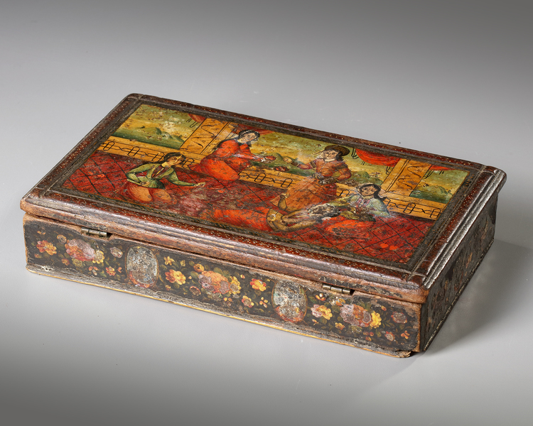 A Qajar Miniature Wooden Weights And Scales Box Persia 19th Century