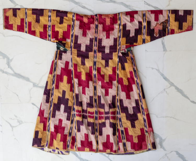 Silk Ikat Muslin Robe Dot main image 1