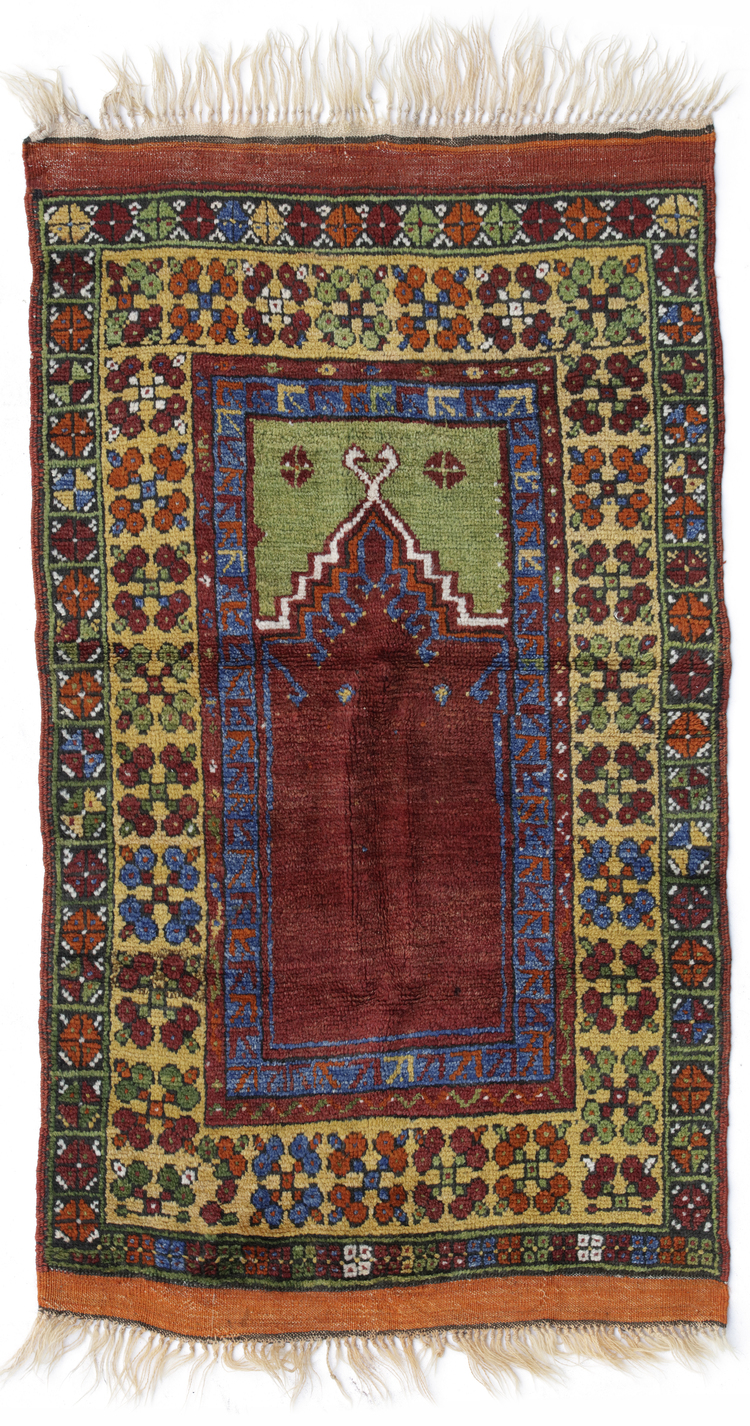 ANTIQUE KONYA KARACADAG RUG, 19TH CENTURY