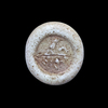 AN ABBASID GLASS WEIGHT OF DOUBLE DIRHAM, BAGHDAD AL-NASIR ( 576-622 AH/ 1080-1225 AD)