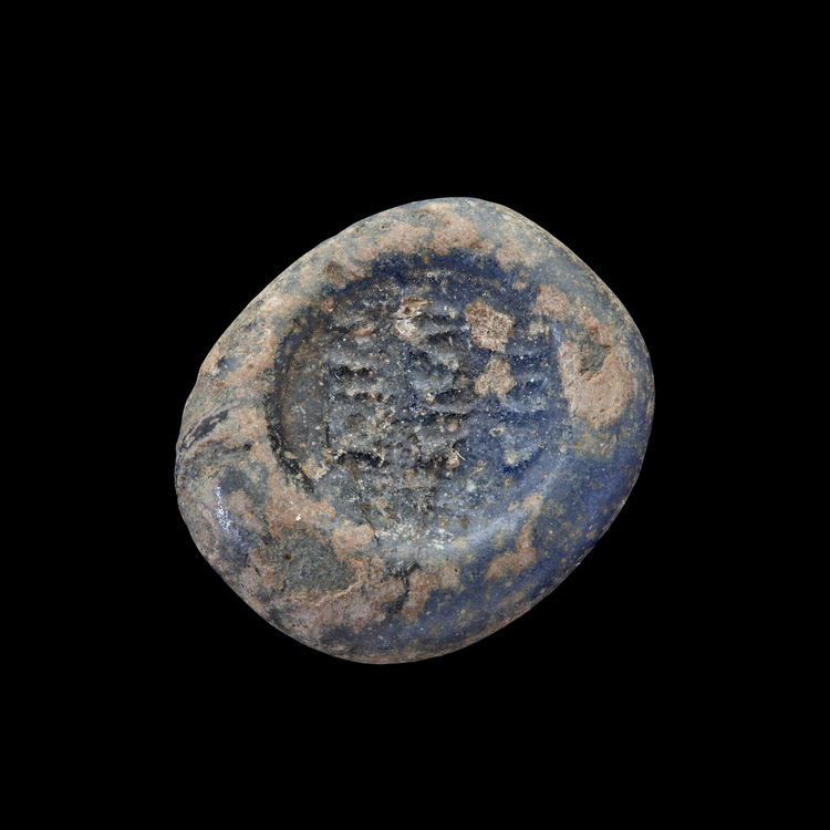 AN EARLY ISLAMIC GLASS WEIGHT OF DOUBLE DIRHAM, 10TH-11TH CENTURY